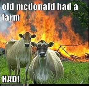 old mcdonald had a farm  HAD!