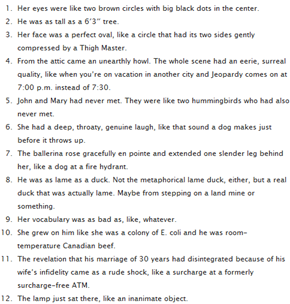 Really Bad Analogies Written By High School Students