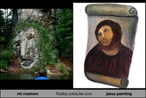 mt rusmore Totally Looks Like jesus painting