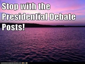 Stop with the Presidential Debate Posts!
