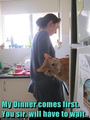 My Dinner comes first.    You sir, will have to wait..