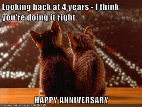 Looking back at 4 years - I think you're doing it right.  HAPPY ANNIVERSARY