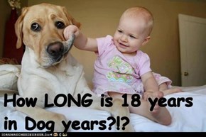 How LONG is 18 years in Dog years?!?