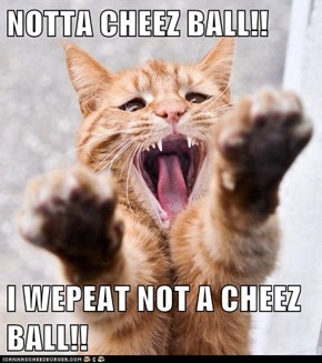NOTTA CHEEZ BALL!!  I WEPEAT NOT A CHEEZ BALL!!