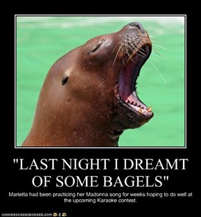 "LAST NIGHT I DREAMT OF SOME BAGELS"