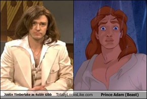 Justin Timberlake as Robin Gibb Totally Looks Like Prince Adam (Beast)