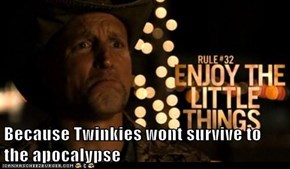Because Twinkies wont survive to the apocalypse