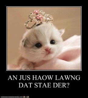 AN JUS HAOW LAWNG DAT STAE DER?