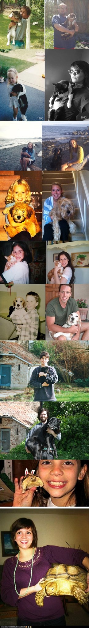 Friends Furrever: Pets Then and Now