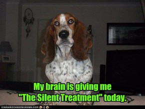 My brain is giving me  "The Silent Treatment" today.