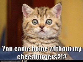 You came home without my cheezburgers?!?