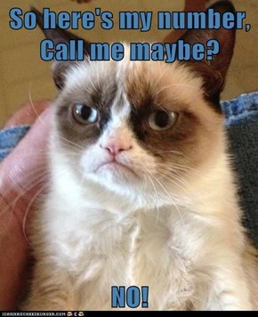 So here's my number, Call me maybe?  NO!