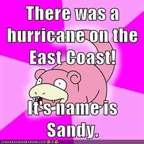 There was a hurricane on the East Coast!  It's name is Sandy.