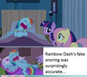 Rainbow is a weird snorer...