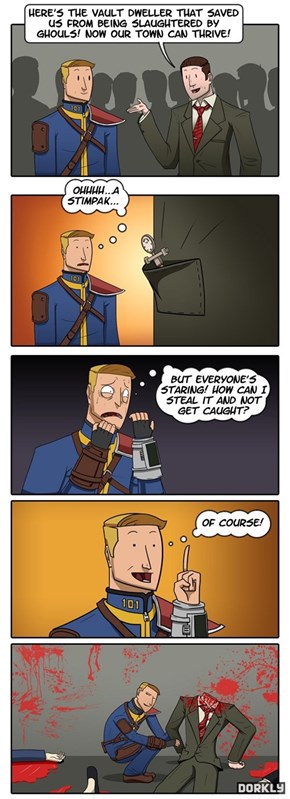 You take a sip from your trusty vault 13 canteen....