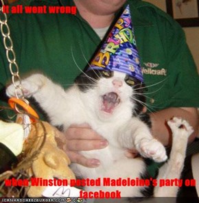 It all went wrong  when Winston posted Madeleine's party on facebook
