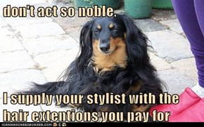 don't act so noble,  I supply your stylist with the hair extentions you pay for