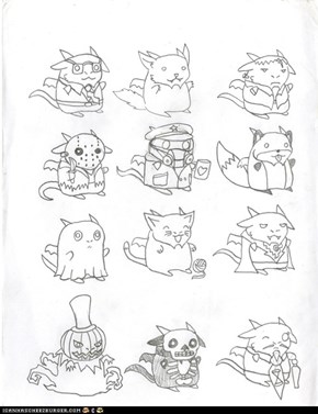 Full page of Super Chibi page of Qujin Halloween