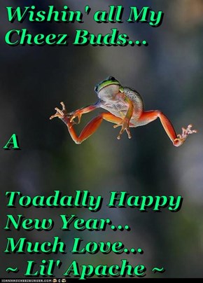 Wishin' all My Cheez Buds... A Toadally Happy New Year...       Much Love...                           ~ Lil' Apache ~