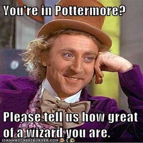 You're in Pottermore?  Please tell us how great of a wizard you are.