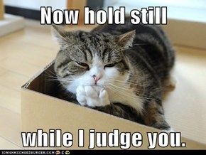 Now hold still  while I judge you.
