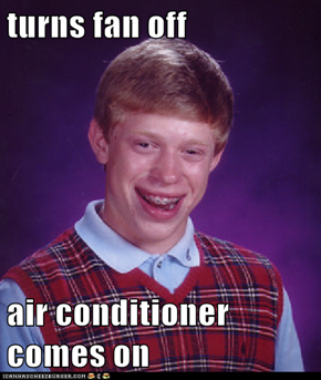 turns fan off  air conditioner comes on