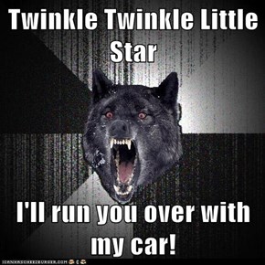 Twinkle Twinkle Little Star  I'll run you over with my car!