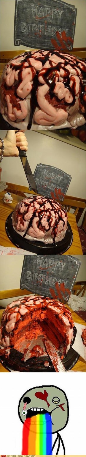 Zombie Brain Birthday Cake