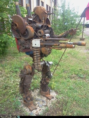 Rust-O-Tron Guards Over the Playground