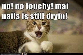 no! no touchy! mai nails is still dryin!