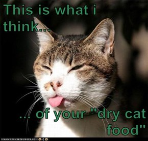 This is what i think...  ... of your "dry cat food"