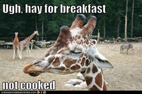 Ugh, hay for breakfast  not cooked