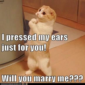 I pressed my ears just for you! Will you marry me???