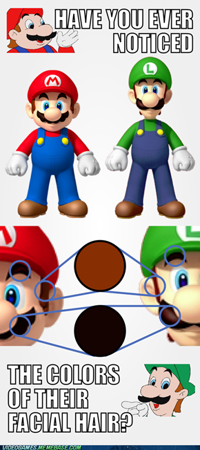 Mario and Luigi Facial Hair