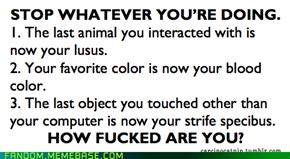 Homestuck lusus/blood color/strifespecibus generator