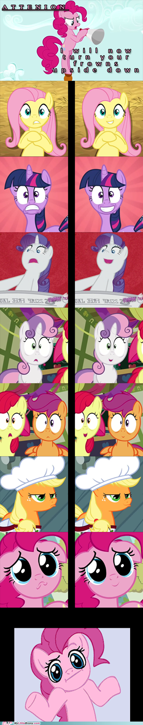 Pinkie Even Makes Herself Smile