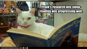 Frank's research into sleep-reading was progressing well.