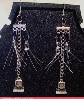 Geeky Computer dangles earrings
