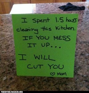 Parenting Fails: I'm Just Gonna Avoid the Kitchen for Awhile