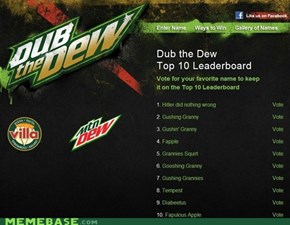 Mountain Dew are having a contest for people to decide what the name of their next drink will be