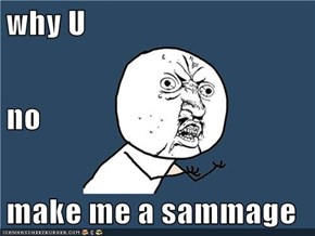 why U no  make me a sammage