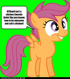BTRfan4 is almost as awesome as rainow dash: scootaloo approoves