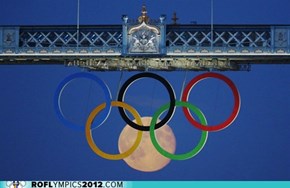 The Moon Joins The Olympic Rings Under Tower-Bridge