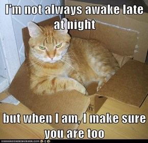 I'm not always awake late at night