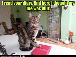 I read your diary. And here I thought my life was dull.