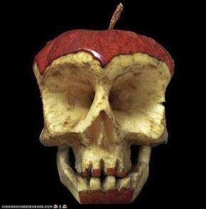 Macabre Food - Apple Core Skull