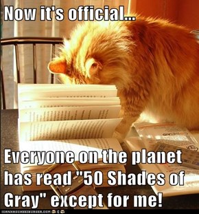 Now it's official...  Everyone on the planet has read "50 Shades of Gray" except for me!