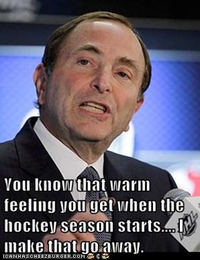 You know that warm feeling you get when the hockey season starts.... I make that go away.