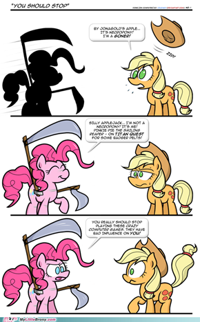 Stop playing those crazy computer games Applejack!