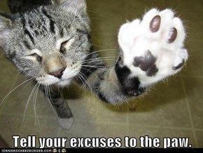 Tell your excuses to the paw.